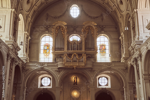 Beautiful decorated Pipe organ in the St Michael Church Munich