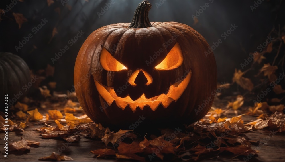 Glowing pumpkin close-up Halloween illustration. Glowing pumpkin close-up Halloween illustration.