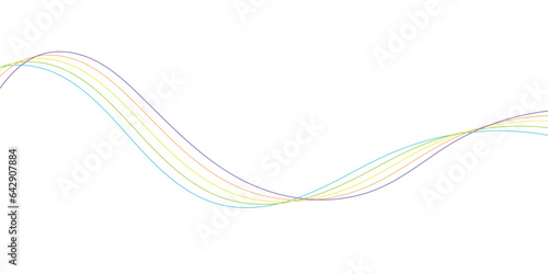 Colorful wavy lines vector illustration. Vector abstract background with colored dynamic waves, lines, and particles. Vector illustration suitable for design