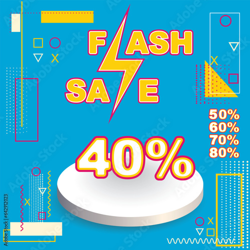 Flash sale template design for web and social media and billboard can use 40 -  80%