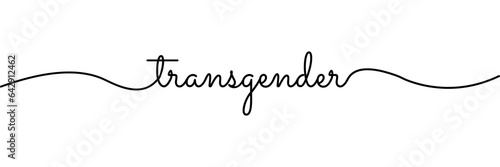 Transgender Monoline Cursive Ballpoint design. Smooth Transgender calligraphic design. Vector Illustration. EPS 10.
