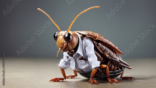 A funny cockroach wearing shirt. © asma