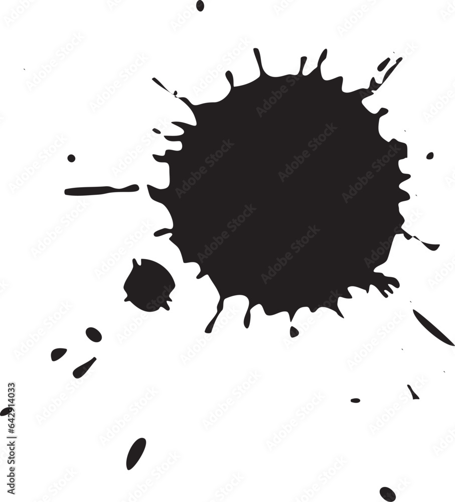 Black paint drop splash. Creative artistic element Black paint drop splash. Creative artistic element