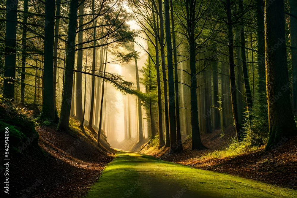 Obraz premium morning in the forest