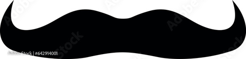 Elegant black moustaches. Curly hairstyle. Barber symbol