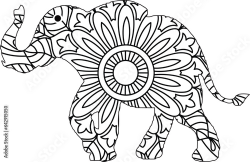 animal mandala coloring page for adult