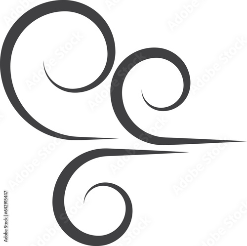 Wind icon. Air motion symbol. Weather sign