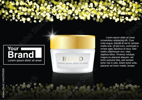 Cosmetic ad bokeh concept