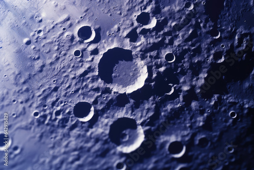 Moon surface in the dark, closeup of photo, toned. created by generative AI technology. photo