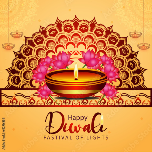Diwali festival wish vector design