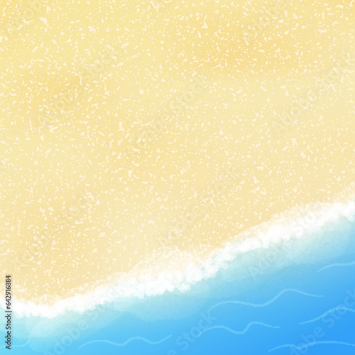 Sea coast top view. Sand beach background