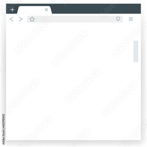 Browser window template. Empty web app frame