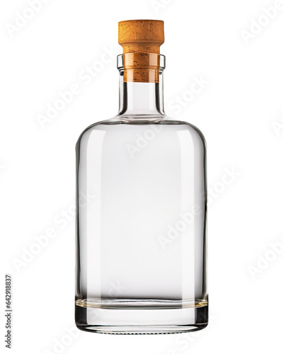 Empty wine bottle isolated on transparent background
