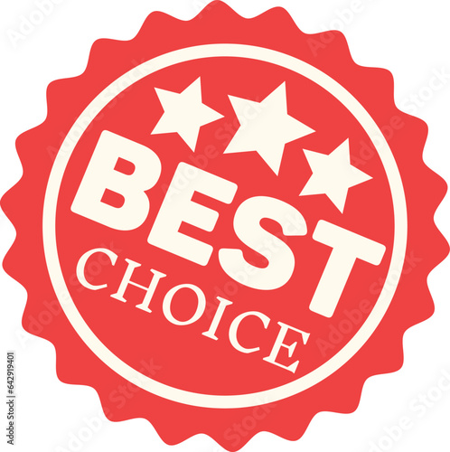 Best choice round badge. Red premium label