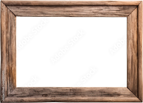 Fototapeta Naklejka Na Ścianę i Meble -  Wooden photo frame isolated on transparent background