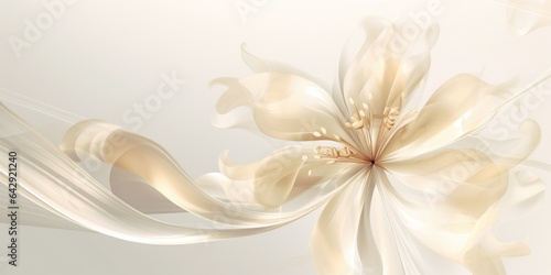 Beautiful abstract beige and white transparent floral design background. beautiful Generative AI AIG32 © Summit Art Creations