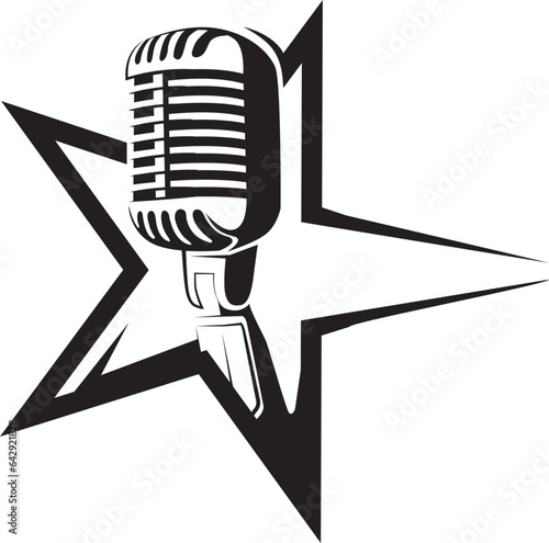 Music star icon. Singer symbol. Microphone sign