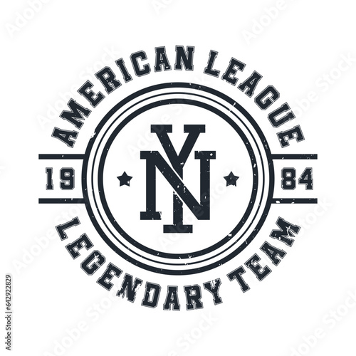 New York, Brooklyn t-shirt design. T-shirt print design in American college style. Athletic typography for tee shirt print in university and college style. Vector
