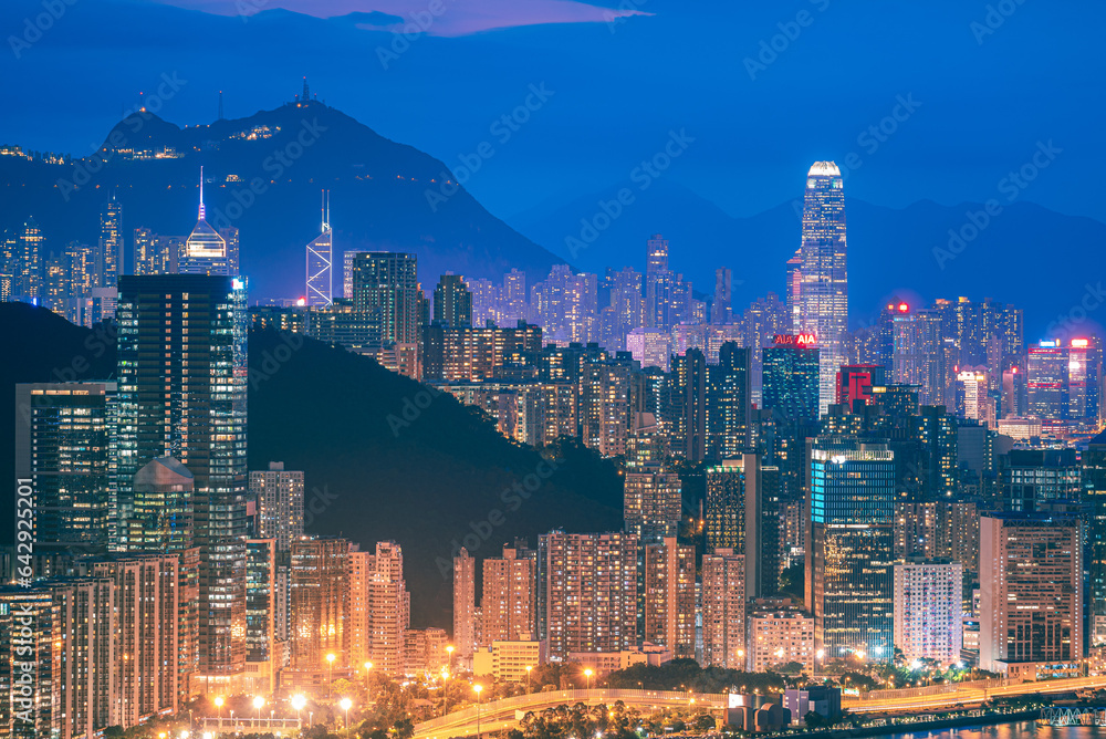 Obraz premium city skyline at night