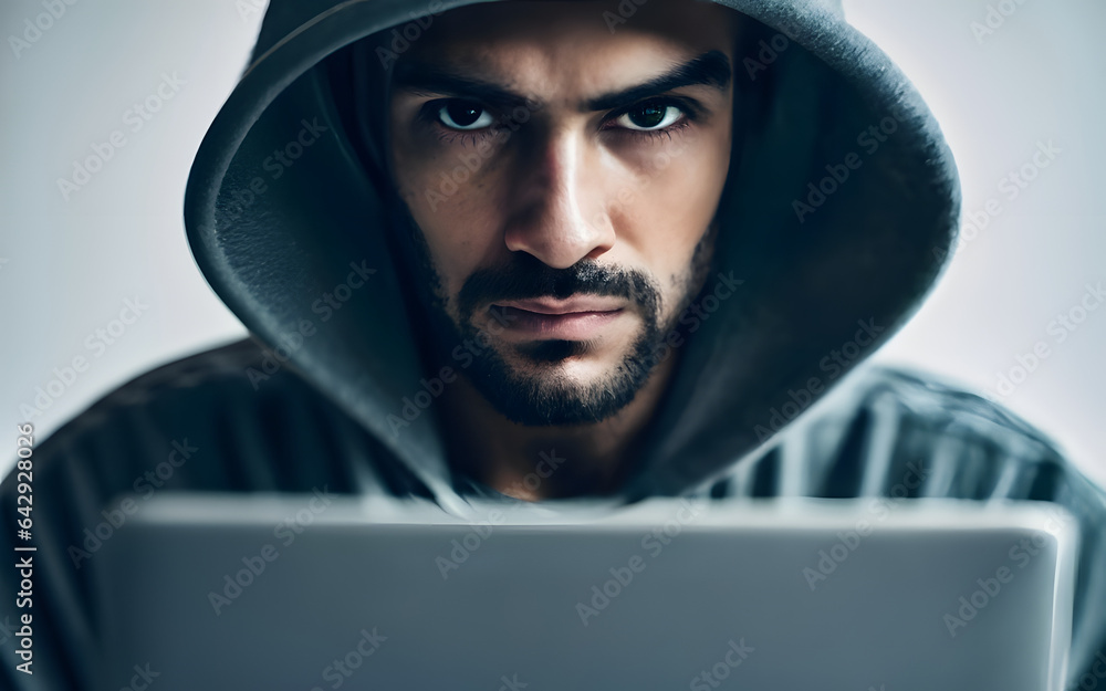 Hacker in front of his computer Hacker in front of his computer
