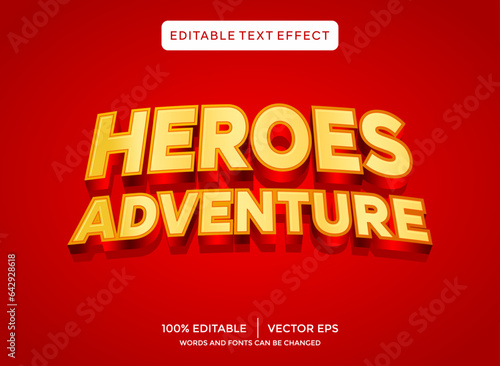  heroes adventure 3D text effect template
