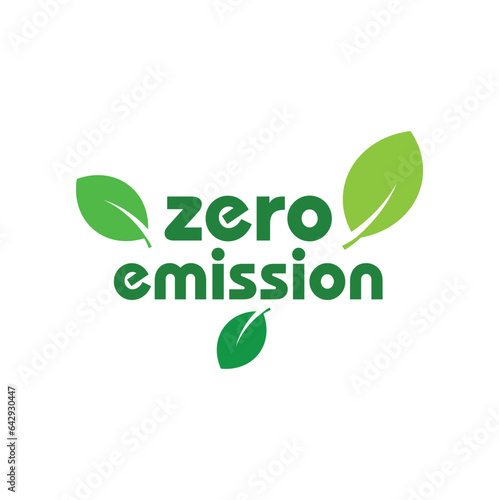 zero emission sign on white background	