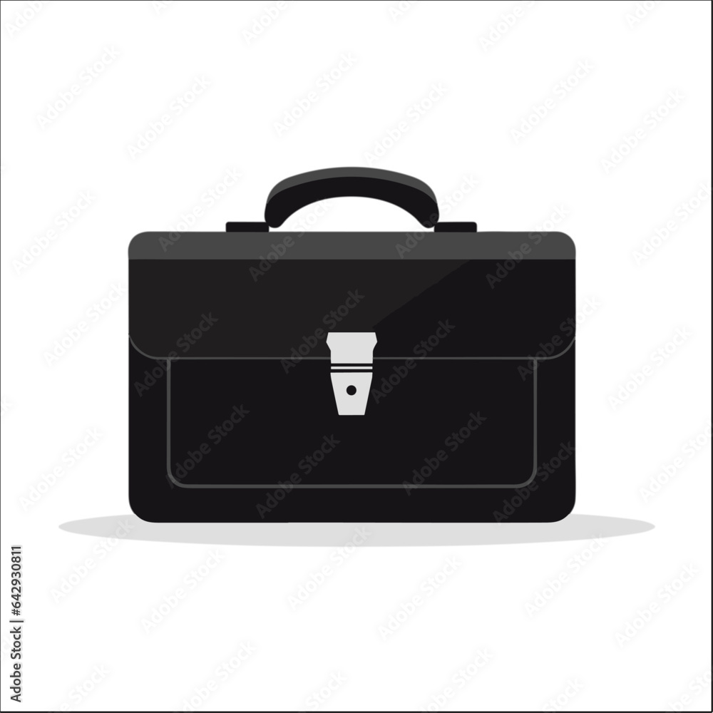 Black biefcase with handle illustration Black biefcase with handle illustration