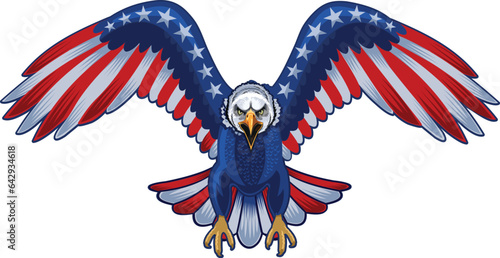 American eagle with USA flags