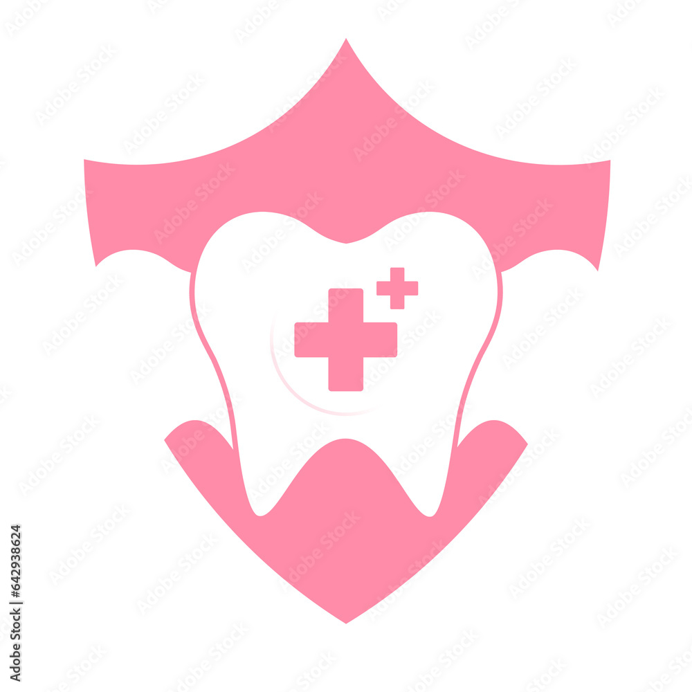 pink dentist heal and protect shield icon pink dentist heal and protect shield icon
