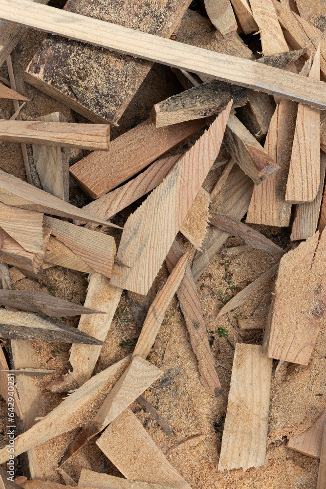 Stacked pieces of wood