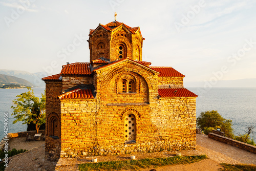 Samuel's Fortress and Plaosnik at Ohrid lake in North Macedonia. Church of St. John the Theologian -at Kaneo photo