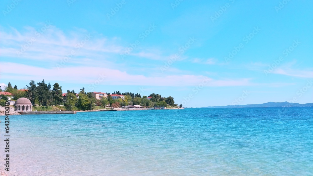 the clear blue sky of the Zadar Adriatic sea