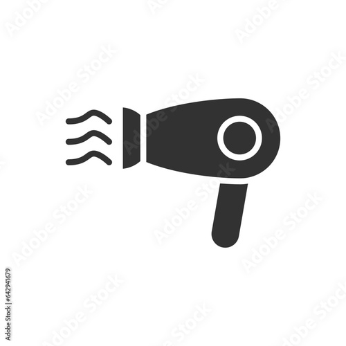 Hairdryer glyph vector icon isolated. Hairdryer stock vector icon for web, mobile app and ui design