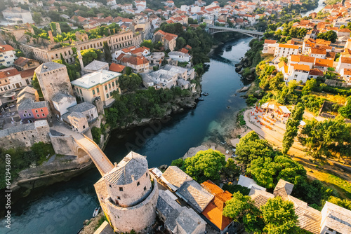 Bild auf Leinwand Historical Mostar Bridge known also as Stari Most or Old Bridge in Mostar, Bosni