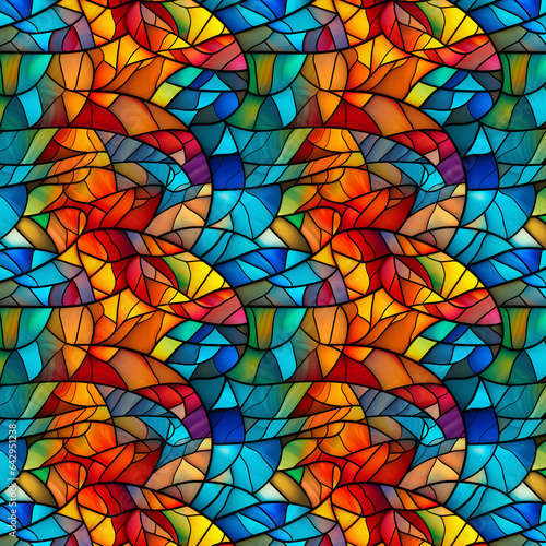 Oilpainted stained glass background and wallpaper