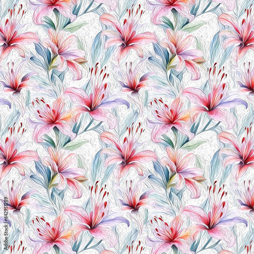 Oilpainted waterlillies and floral backgrounds