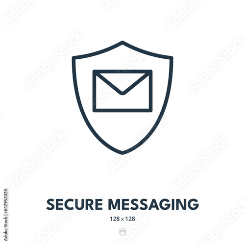 Secure Messaging Icon. Security, Communication, Privacy. Editable Stroke. Simple Vector Icon