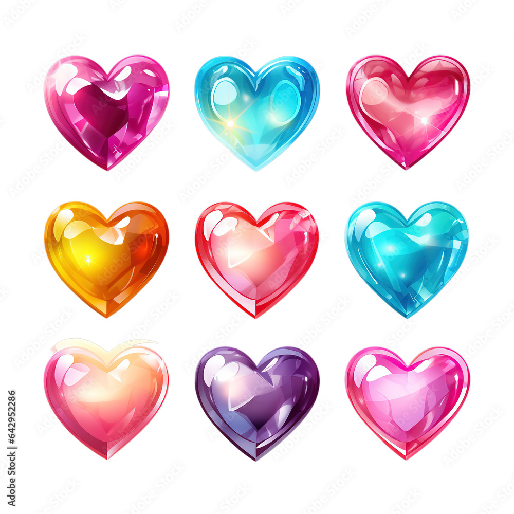 3D glossy illustration of Heart on white background.