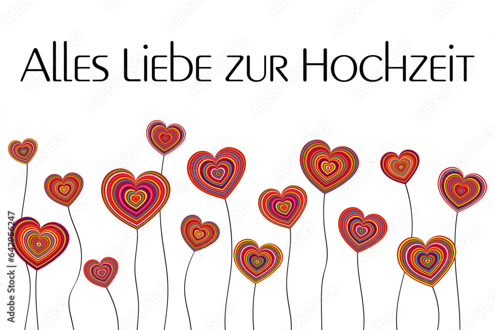 Alles Liebe zur Hochzeit Schriftzug in deutscher Sprache