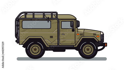 Military truck isolated on white