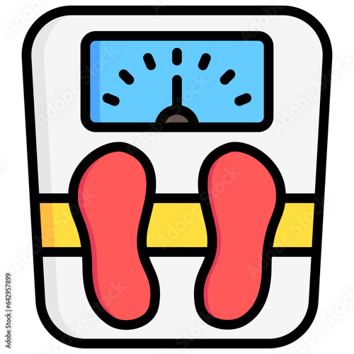Weight Scale icon often used in design, websites, or applications, banner, flyer to convey specific concepts related to gym and fitness.