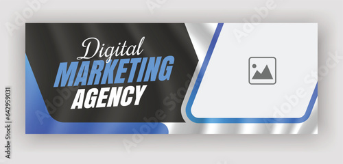 Corporate Simple and Creative Business social media cover or web banner design, Digital marketing agency social media cover design template