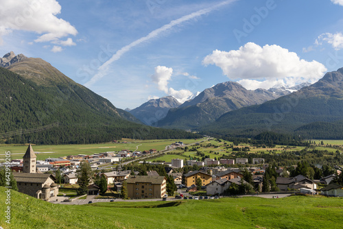 swiss village in the mountains