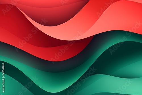 fond moderne rouge et vert, courbes et lignes arrondis photo