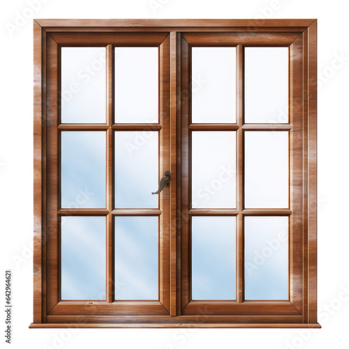 brown wooden window on transparent  background PNG