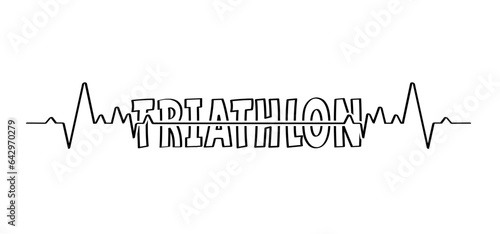 Triathlon line pattern. Triatlon route. Sports for swimming, cycling and running or run, bike and swim pictogram. Funny flat vector activity icon symbol. Triathlete, triathletes race. Competition.