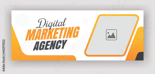 Corporate Simple and Creative Business social media cover or web banner design, Digital marketing agency social media cover design template