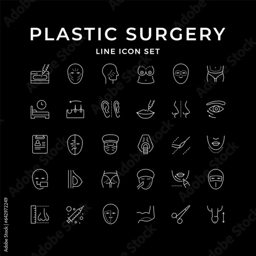 Set line icons of plastic surgery