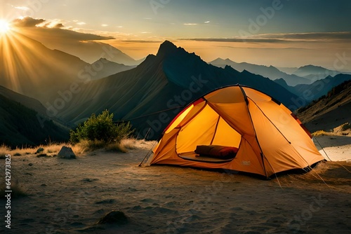 camping in the mountains