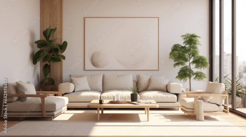 Fototapeta premium Aesthetic Tranquility Chronicles: Chic Interiors Illuminate Excellence